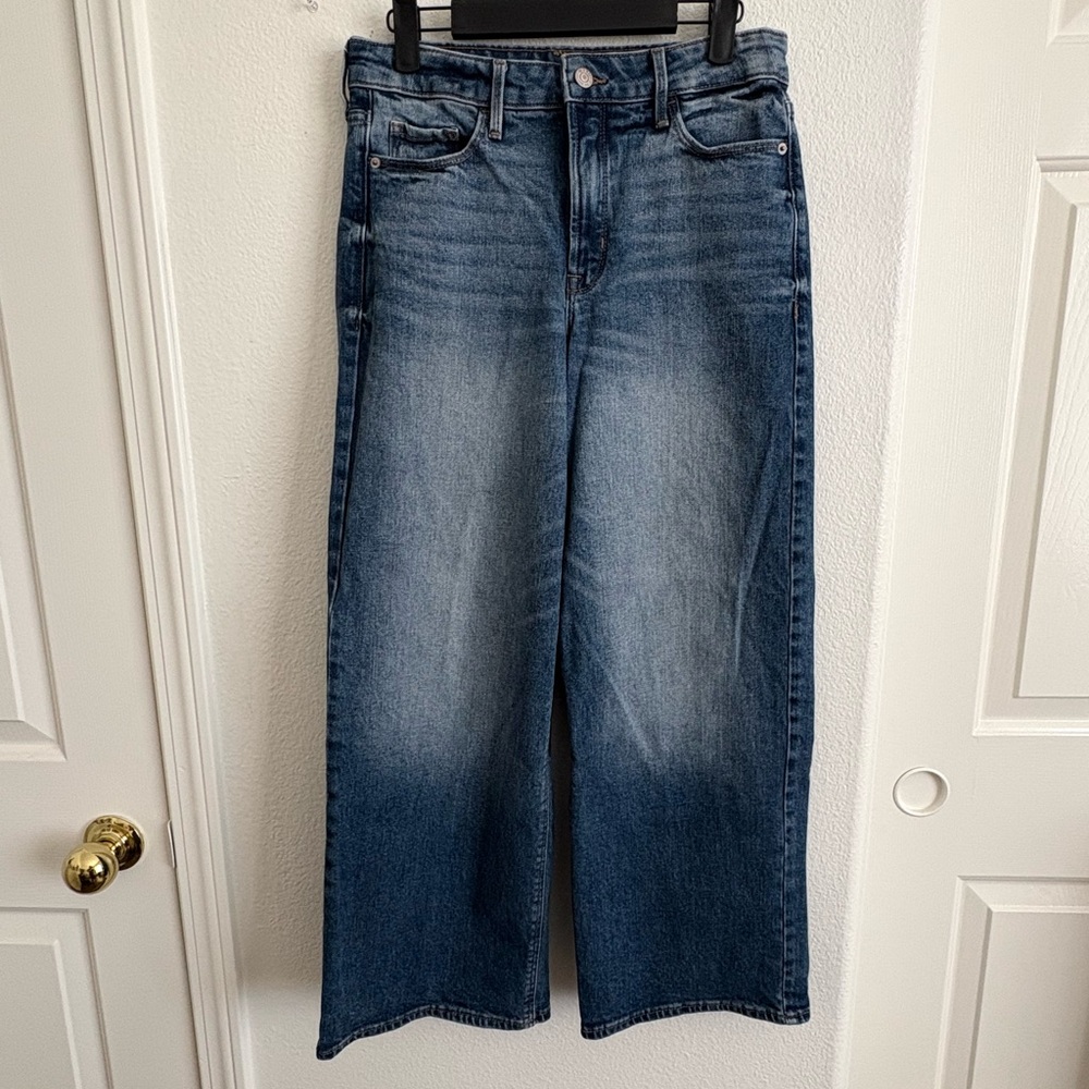 Old Navy Dark Blue Wide-leg Jeans Size 6